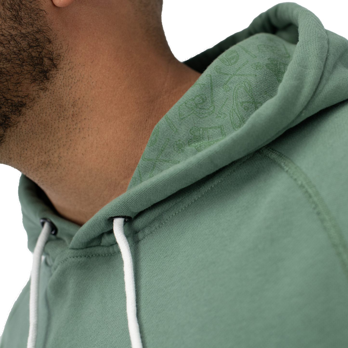 Barstool Golf LPGA Men's Vintage Hoodie in Green - Hoodie Detail Close Up