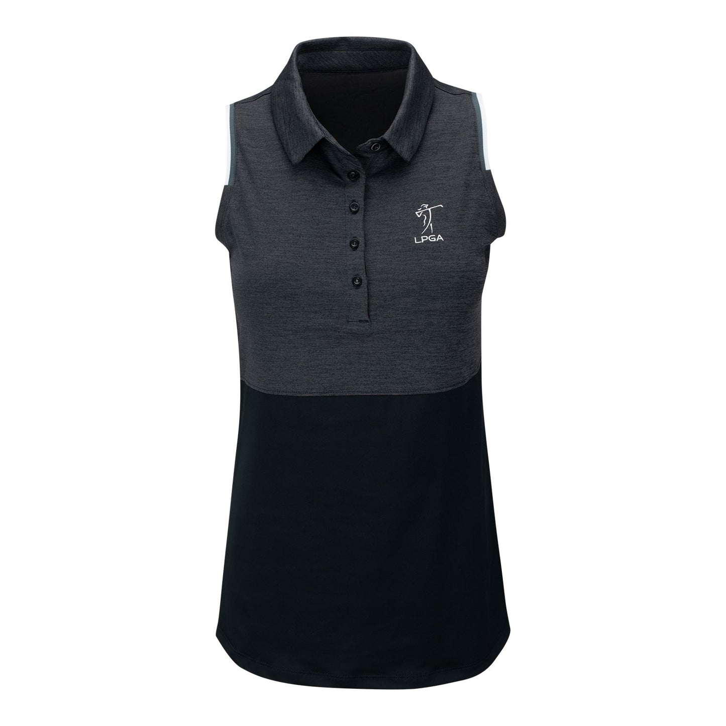 Under Armour LPGA Women's ColorBlack Sleeveless Polo - Front View