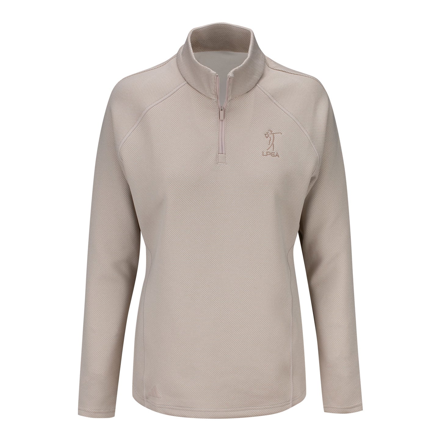 Adidas LPGA Golf Women's Quarter Zip Knit Long Sleeve - Front View