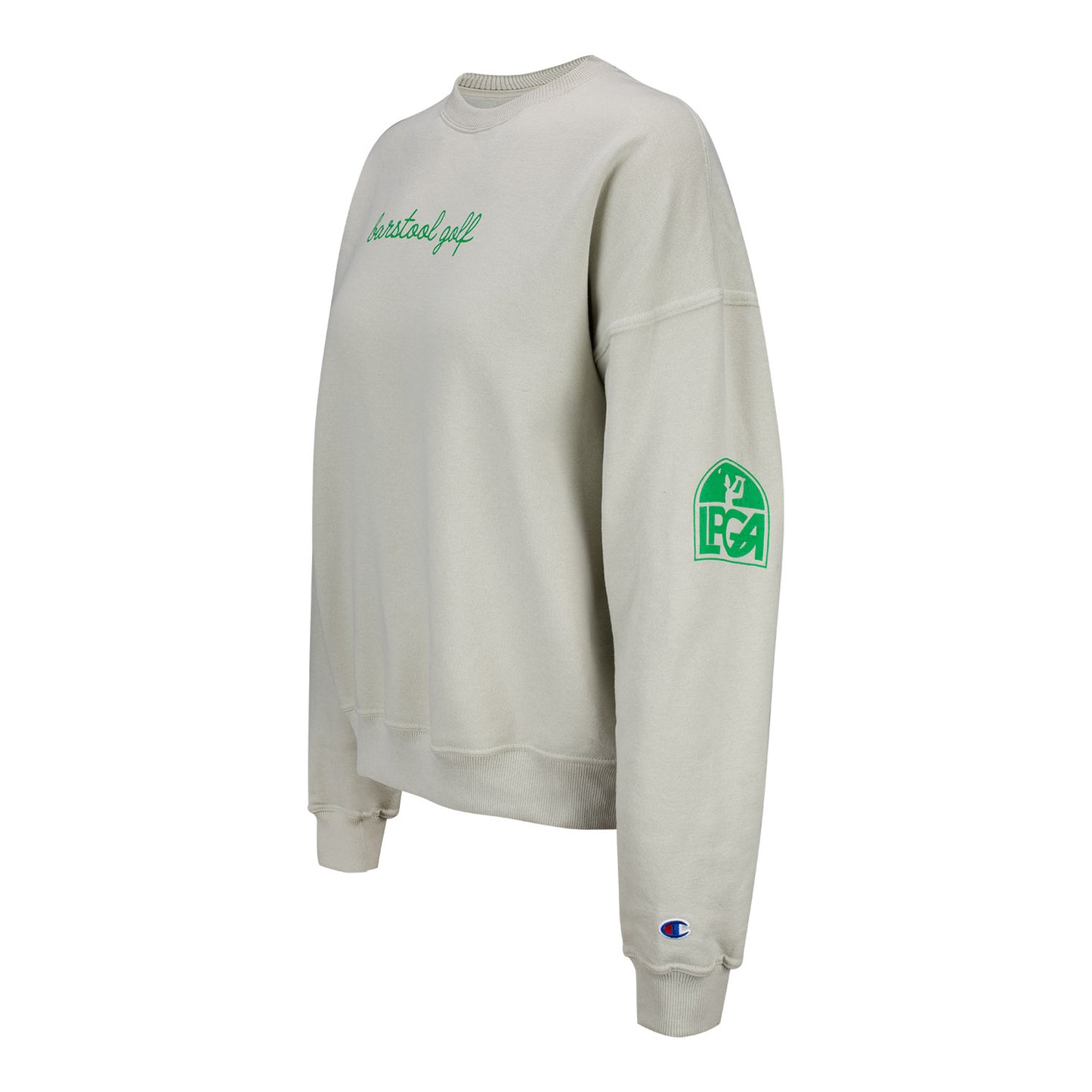 Barstool Golf LPGA Women's Crewneck in Natural - Angled Left Side View