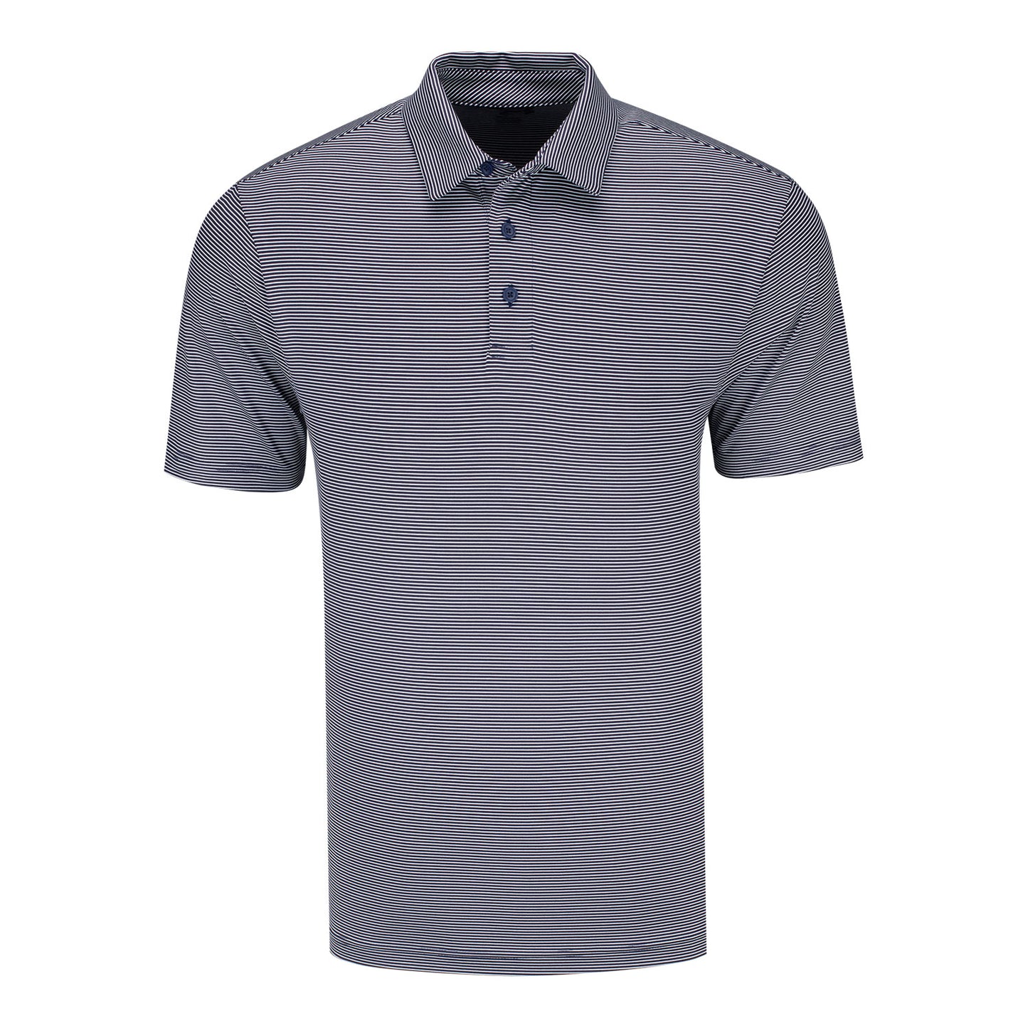 Under Armour LPGA Men's Bridge Stripe Polo in Grey - Front View