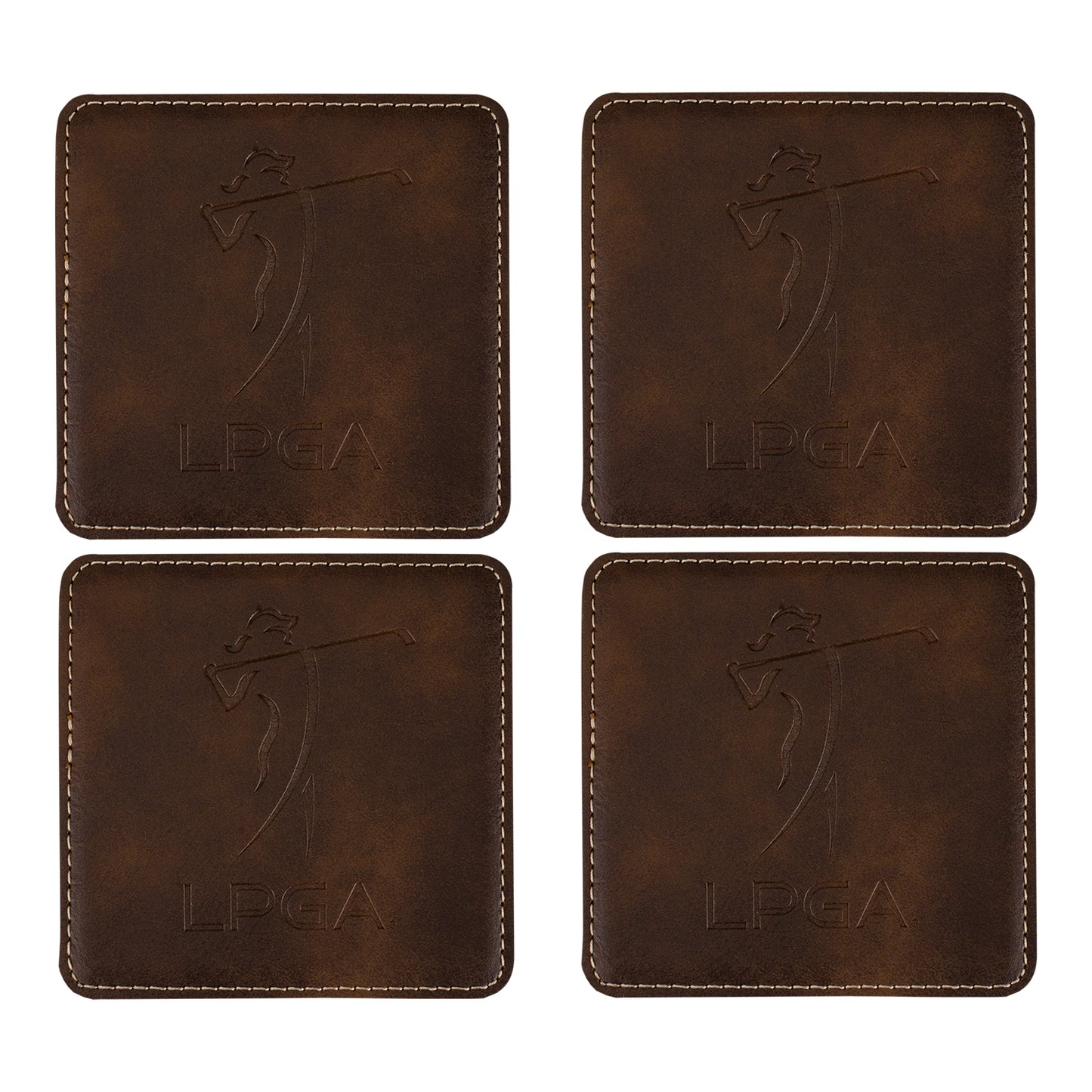 Tournament Solutions LPGA Leather Coaster - Set of 4 Front View