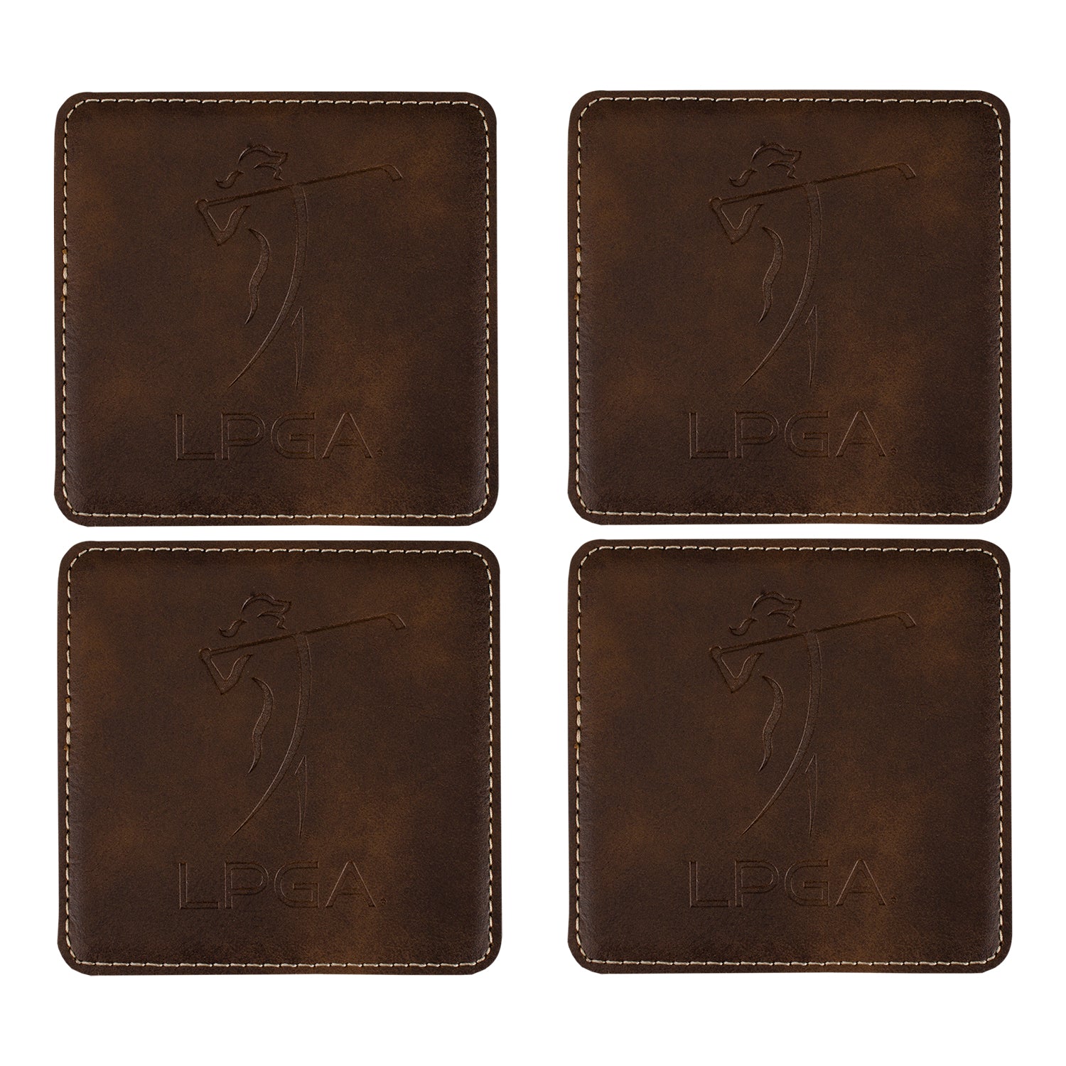 Tournament Solutions LPGA Leather Coaster - Set of 4 Front View