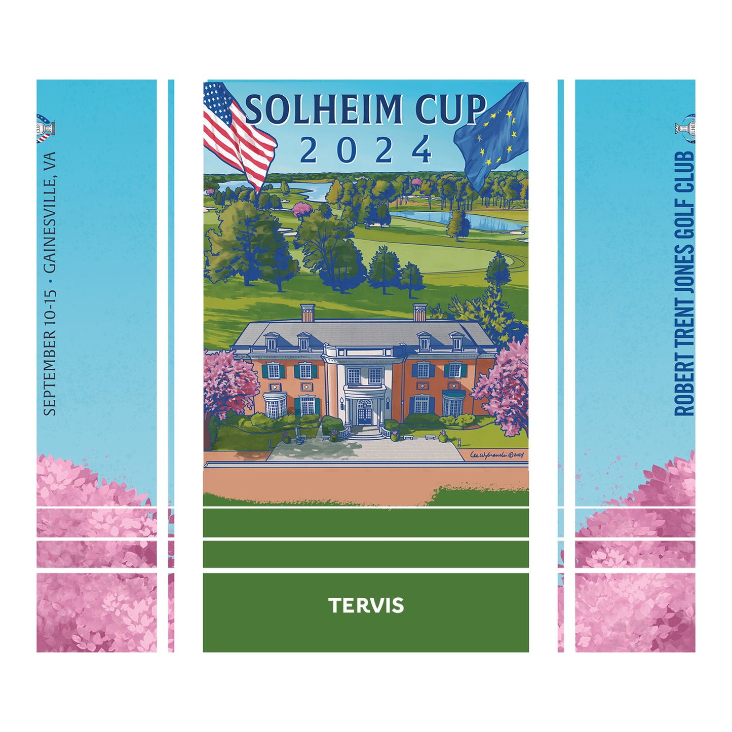 Tervis x Lee Wybranski 2024 Solheim Cup 24oz Stainless Water Bottle - Full Decoration View