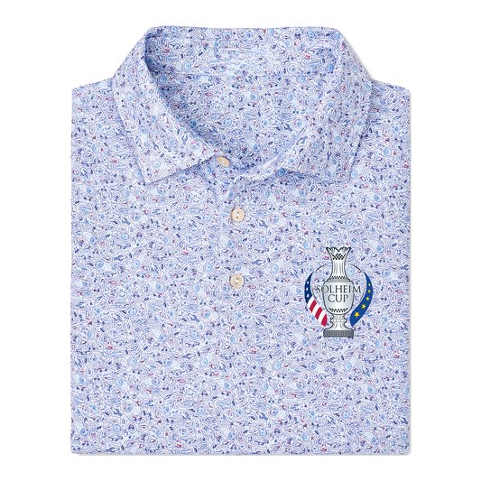 Peter Millar 2024 Solheim Cup Bootleggers Polo in White - Front Folded View