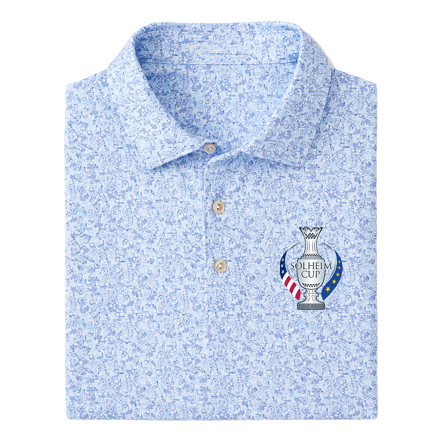 Peter Millar 2024 Solheim Cup Dazed and Transfused Polo in White Peter Millar 2024 Solheim Cup Dazed and Transfused Polo in White