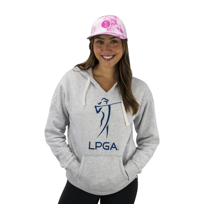 47 Brand LPGA Women's Kennedy Hoodie in Relay Grey - Modeled