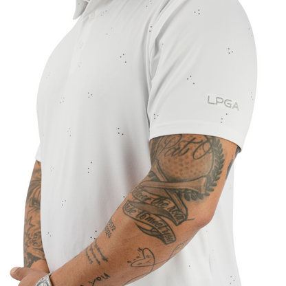 Under Armour LPGA Men's Scattered Print Polo - Modeled Close Up