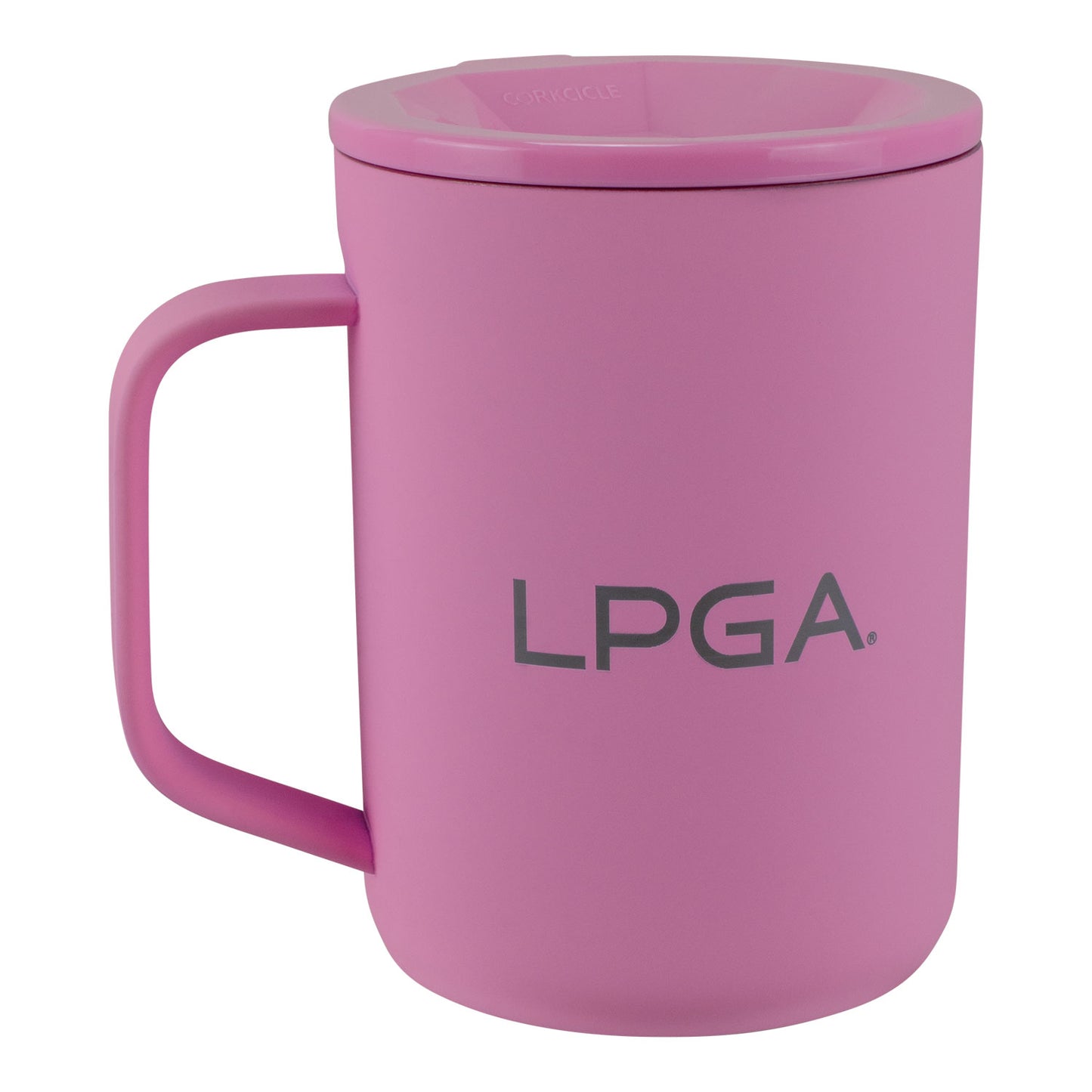 Corkcicle LPGA 16oz Mug in Sunset Pink - Front View