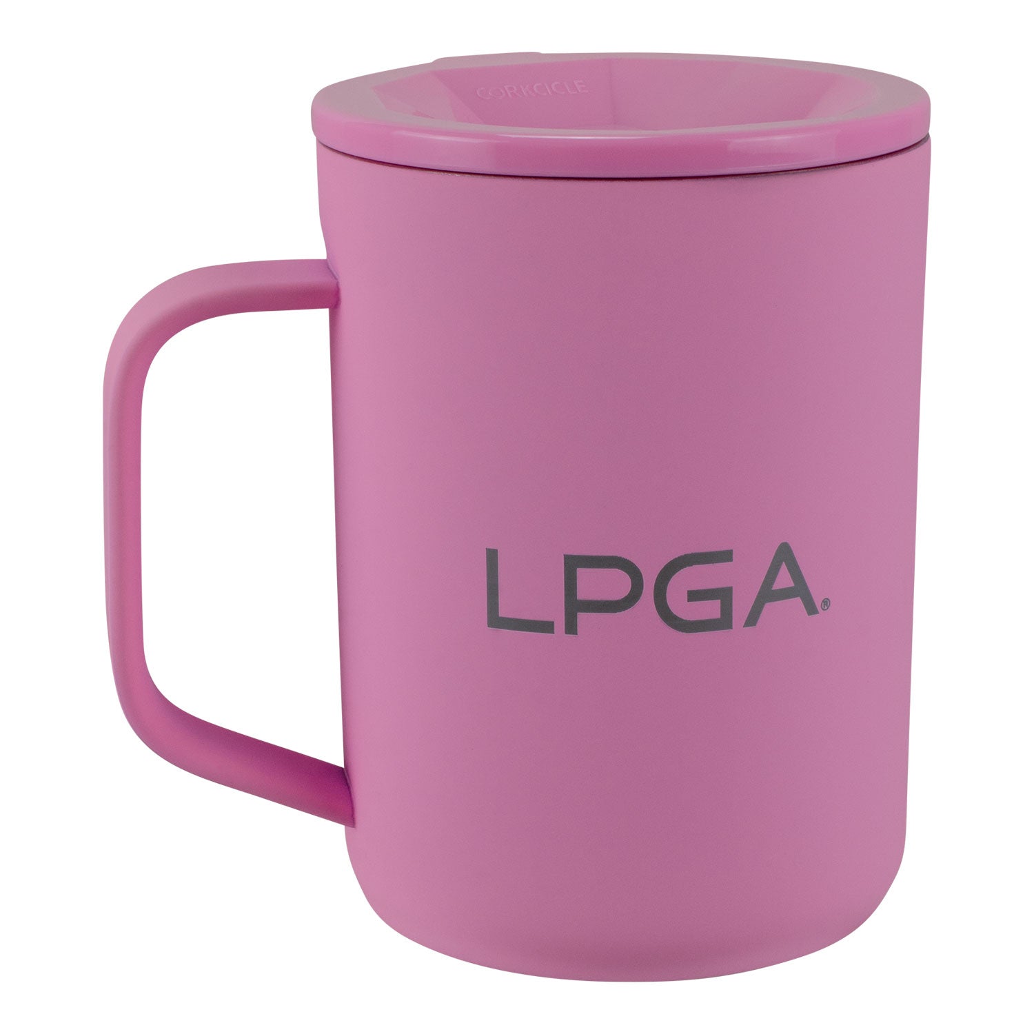 Corkcicle LPGA 16oz Mug in Sunset Pink - Front View