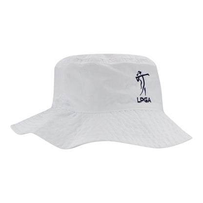 Garb 2023 LPGA Kennedy Infant Bonnet in White - Angled Right Side View