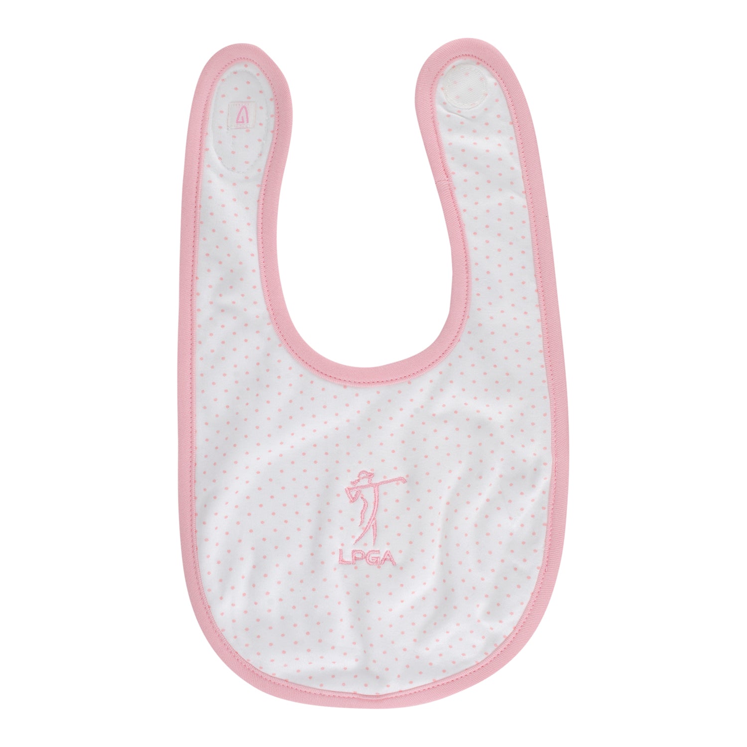 Garb LPGA Becky Infant Girls' Cotton Bib in Pink - Front View