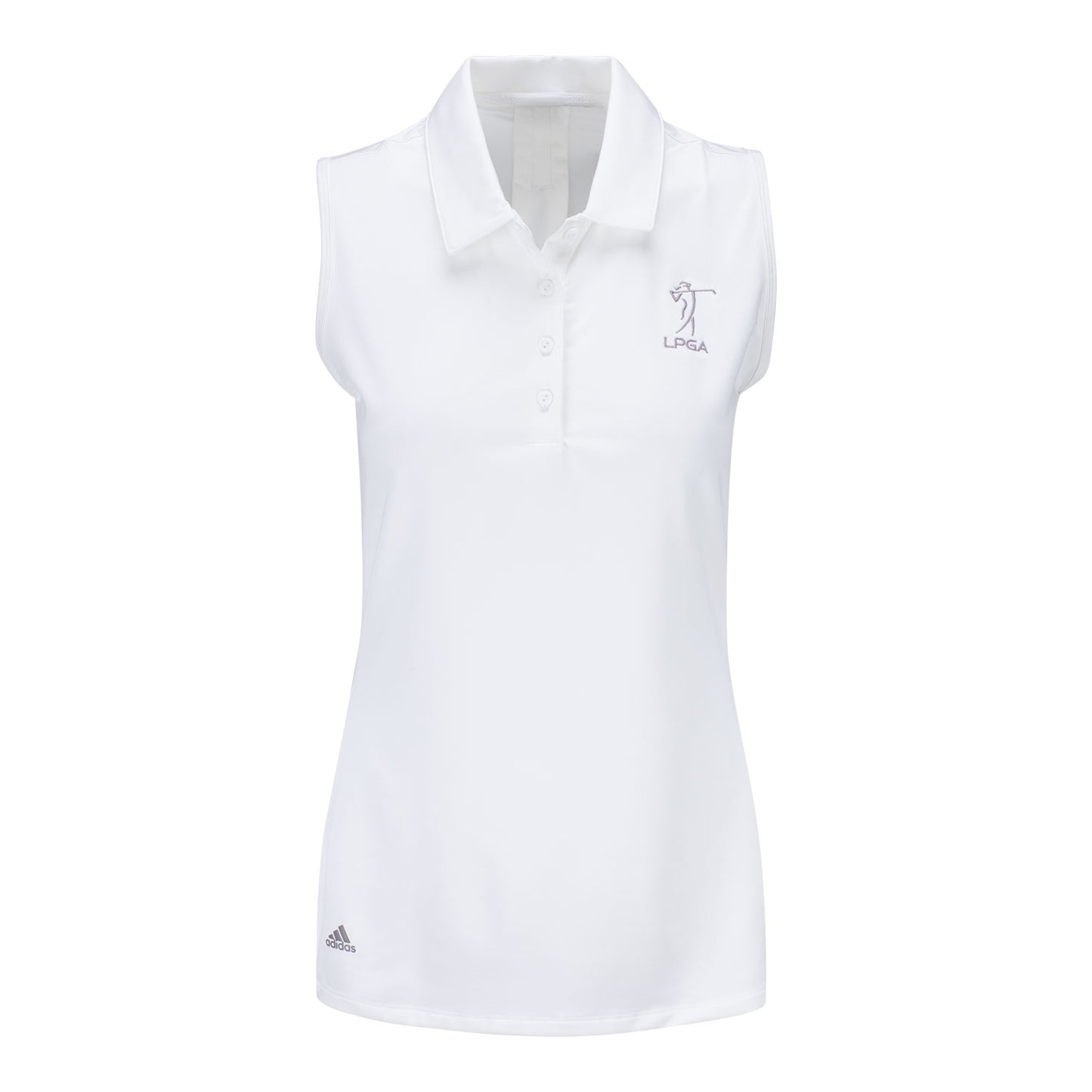 Adidas LPGA Golf Women's Ultimate Sleeveless Solid Polo in White - Front View
