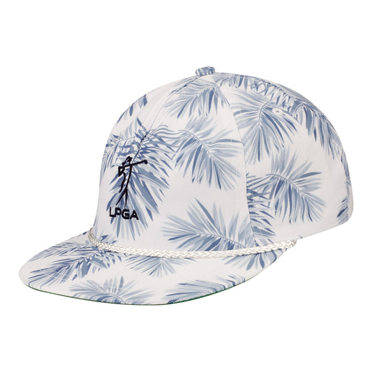 Imperial LPGA 5-Panel Hat in White and Blue - Angled Left Side View