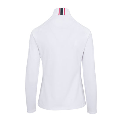 Dunning 2023 LPGA Official Solheim Cup Team Uniform Women's Player Jersey Performance Quarter Zip in White - Back View