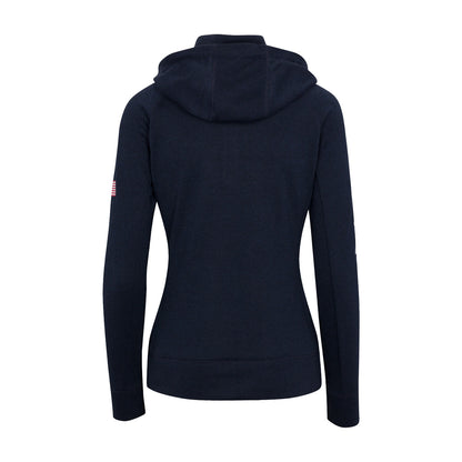 Dunning 2023 LPGA Official Solheim Cup Team Uniform Women's Quarter Zip Hoodie in Halo Heather - Back View