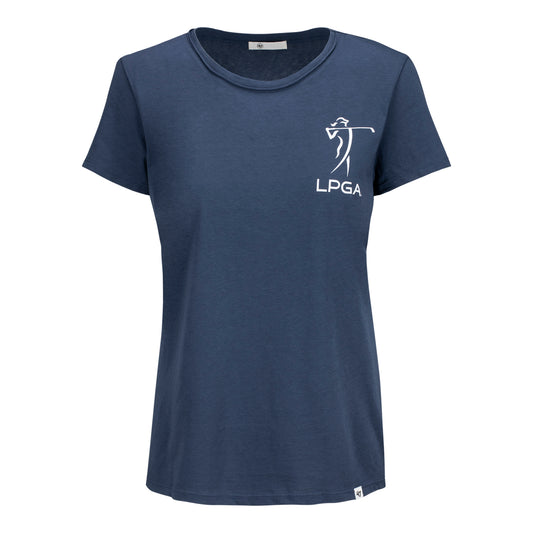 47 Brand LPGA Women's Premier Frankie Short Sleeve Tee in Atlas Blue - Front View