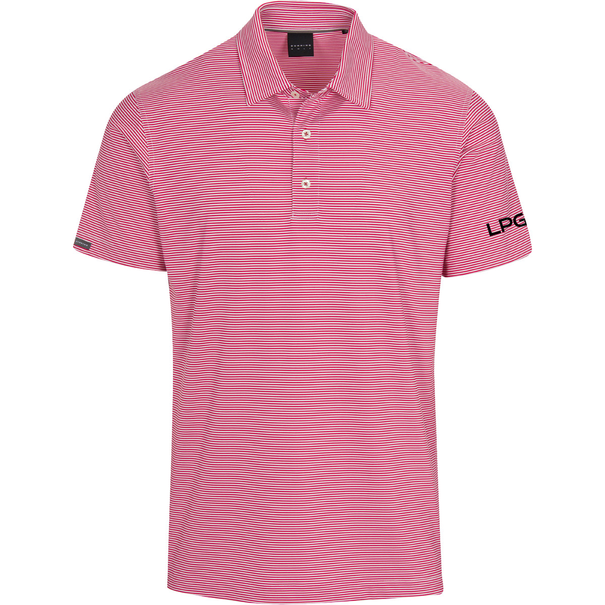Dunning LPGA Golf Men's Helsby Stripe Jersey Performance Polo - Front View