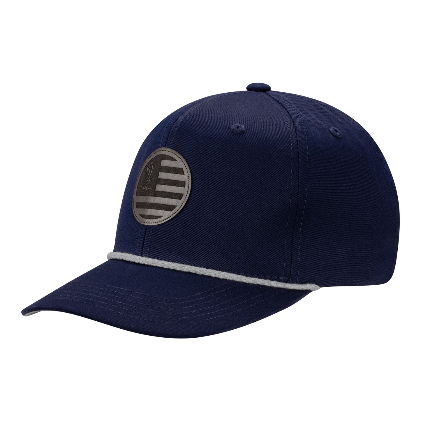 Imperial LPGA Men's Rope Hat with Suede Patch in Dark Blue - Angled Left Side View