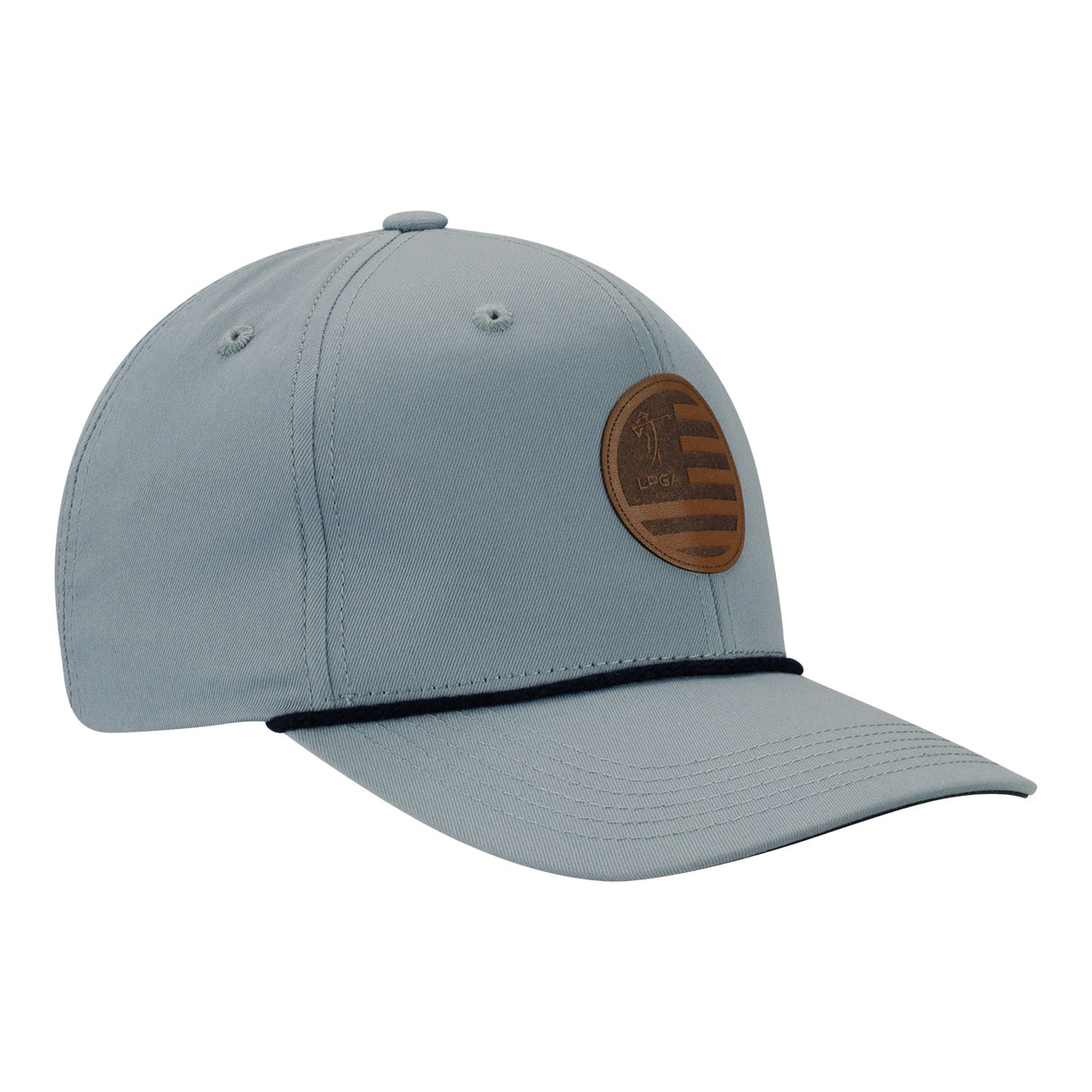 Imperial LPGA Men's Rope Hat with Suede Patch in Slate Grey - Angled Right Side View