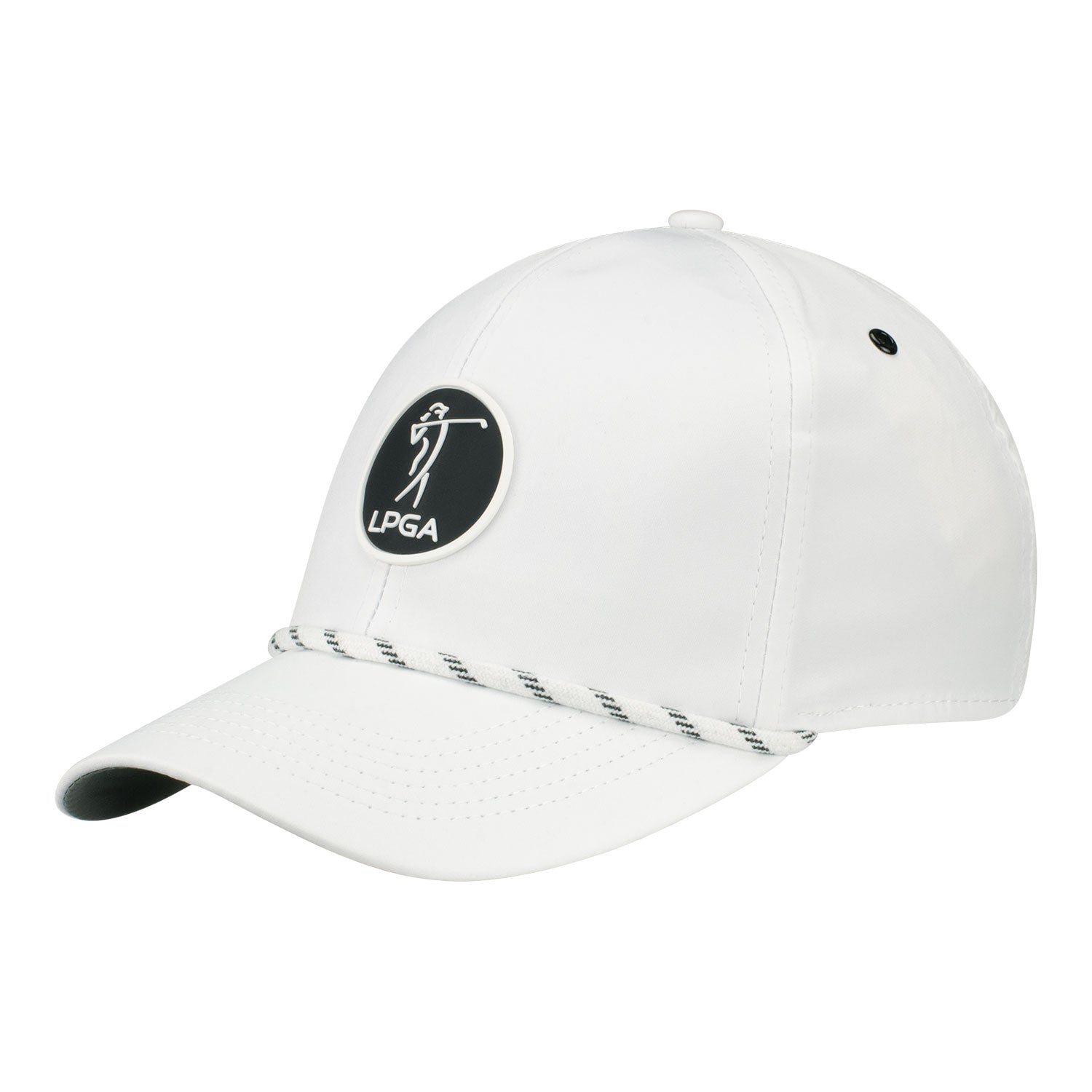 Imperial LPGA Men's Rope Hat with HP+ Patch in White - Angled Left Side View
