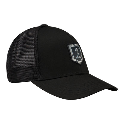 Imperial LPGA Men's Mesh Back Hat with Satin Edged Patch in Black - Angled Right Side View