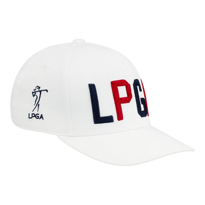 G/Fore LPGA Block Text Hat in White - Front Right View