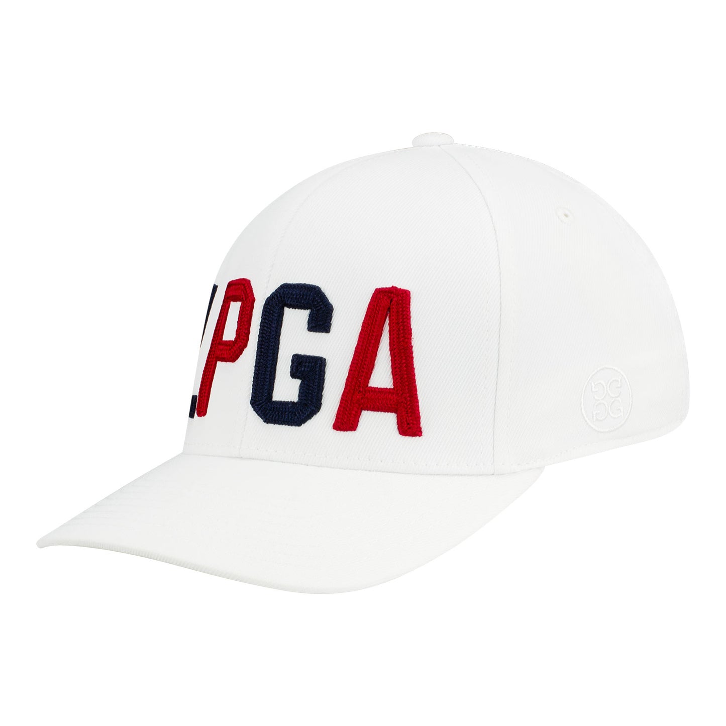 G/Fore LPGA Block Text Hat in White - Front Left View