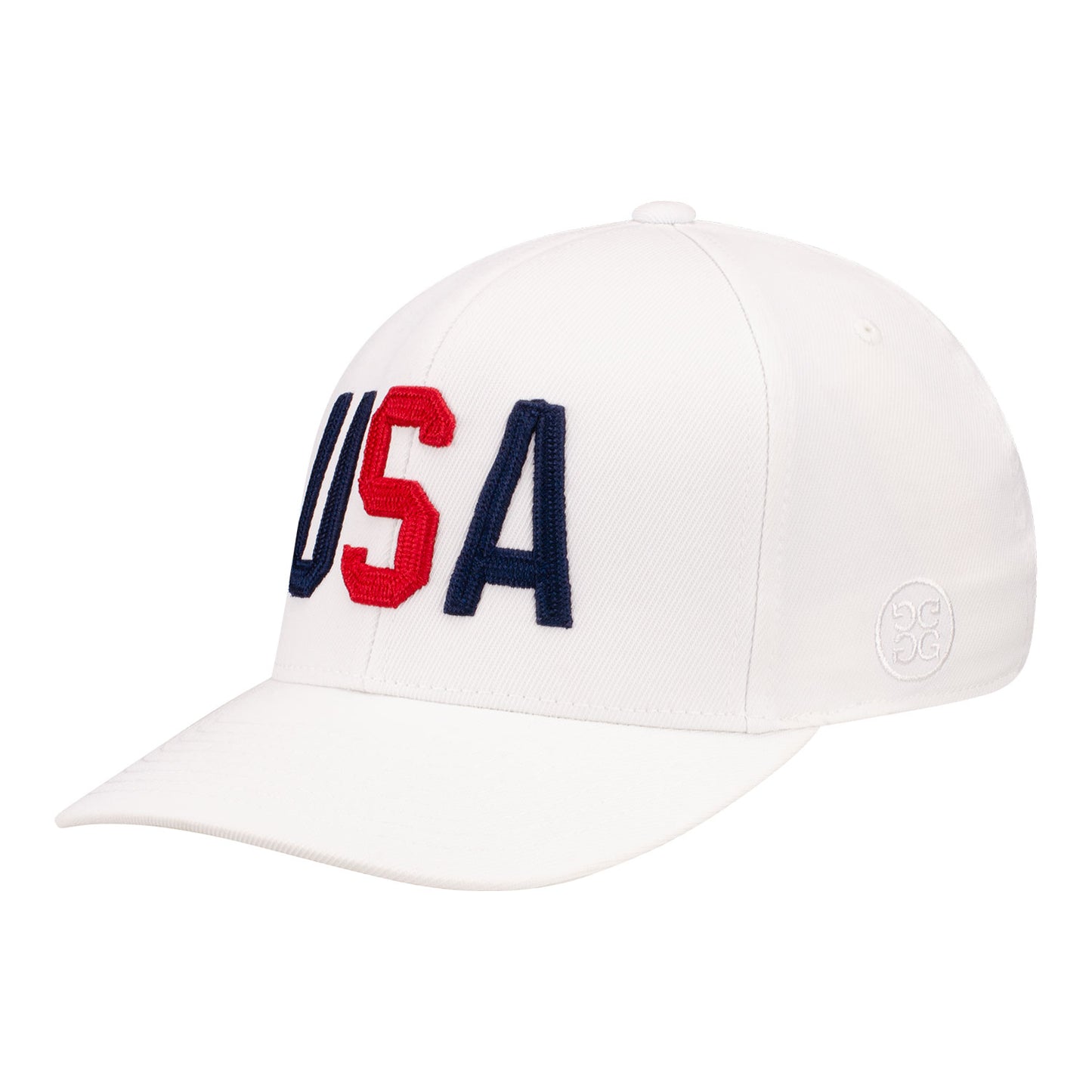 G/Fore LPGA USA Block Text Hat in White - Angled Left Side View