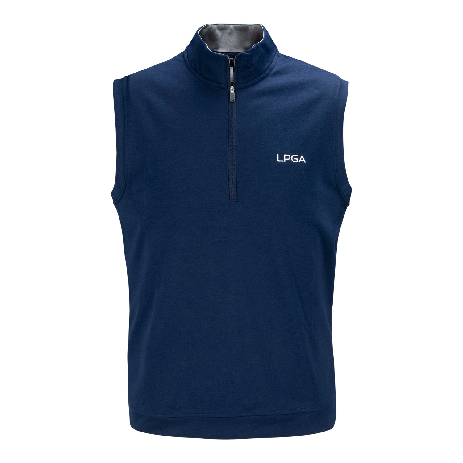 Adidas LPGA Golf Men's Authentic Quarter Zip Vest - Front View