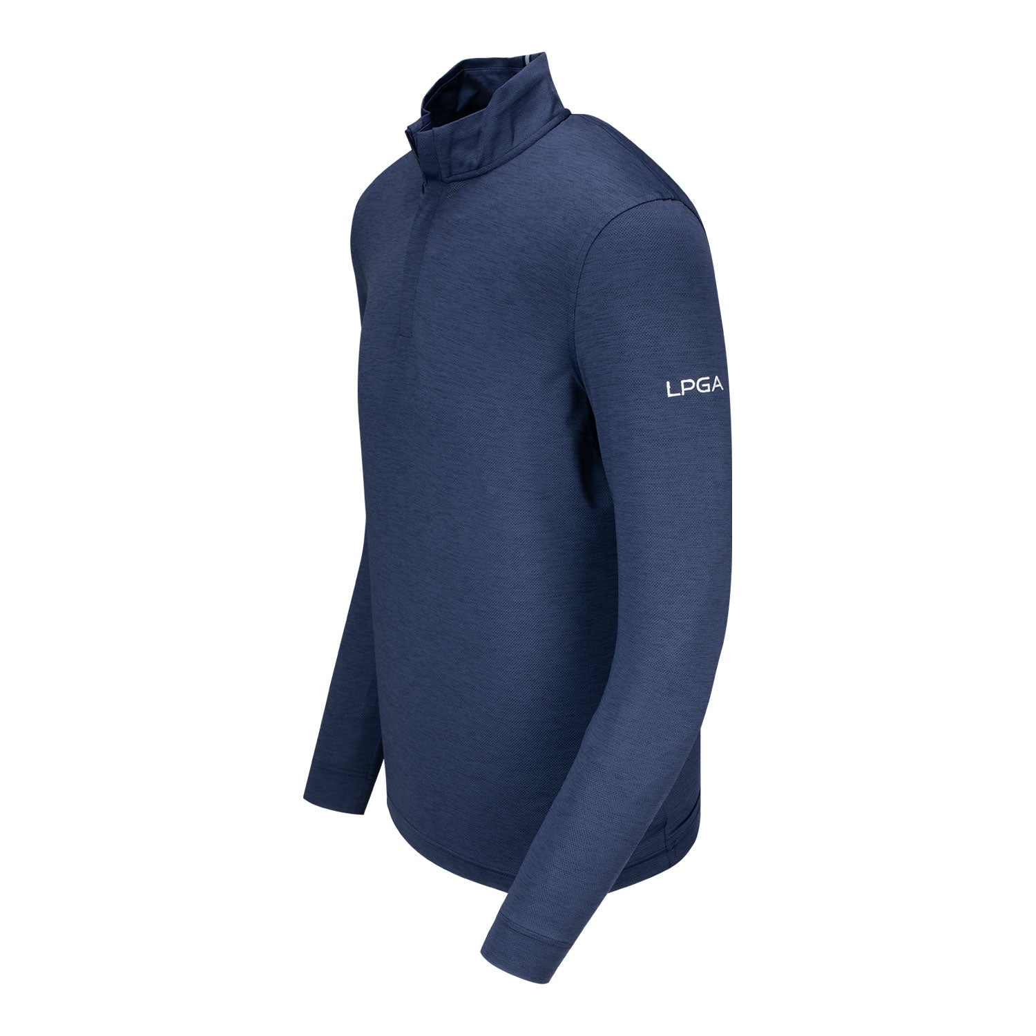 Under Armour 2023 LPGA Men's Playoff 3.0 Heather Quarter Zip - Angled Left Side View