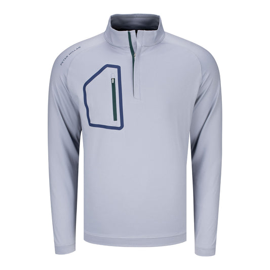 Peter Millar LPGA Men's Forge Quarter Zip in Gale Grey - Front View