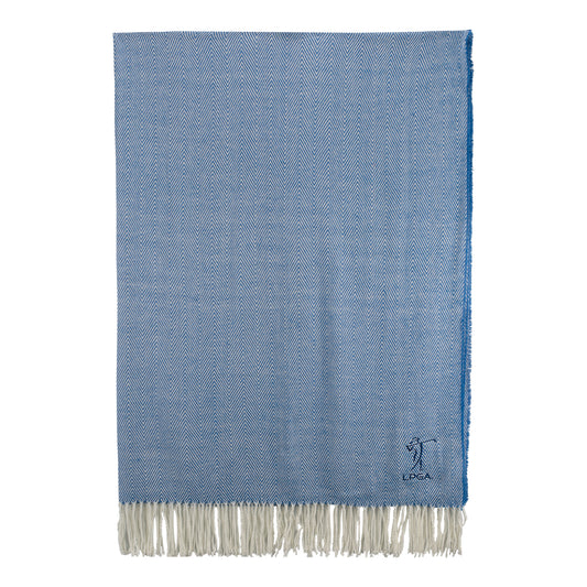 Tournament Solutions LPGA Eastport Herringbone Blanket in Royal Blue - Front Left Corner Folded View