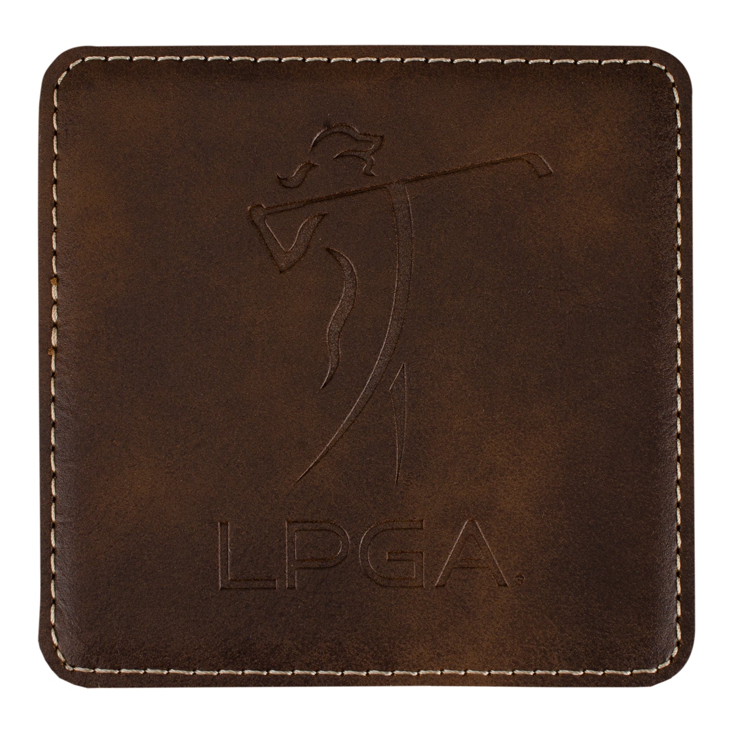 Tournament Solutions LPGA Leather Coaster - Front View