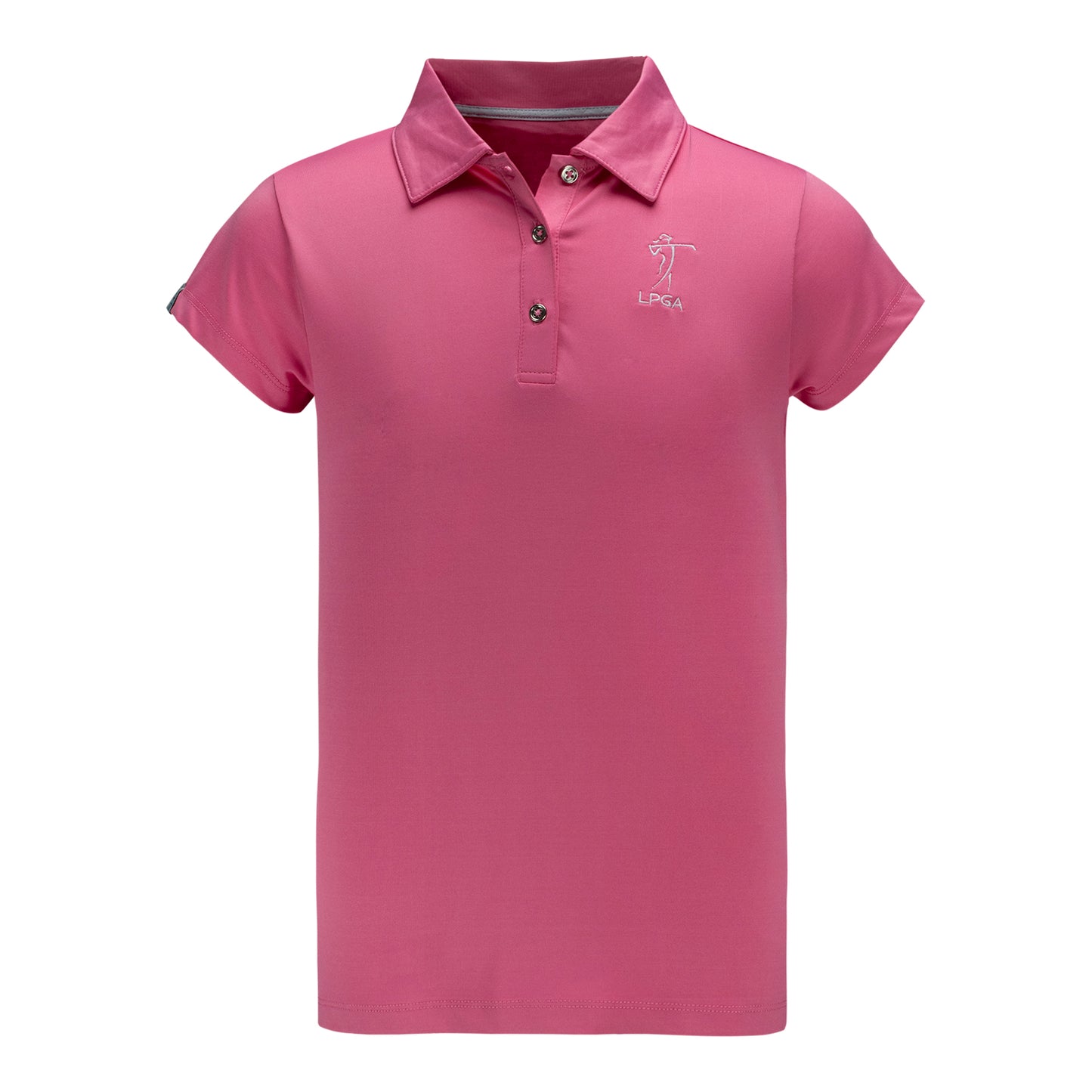 Garb 2023 LPGA Brighton Girls Youth Polo in Pink - Front View