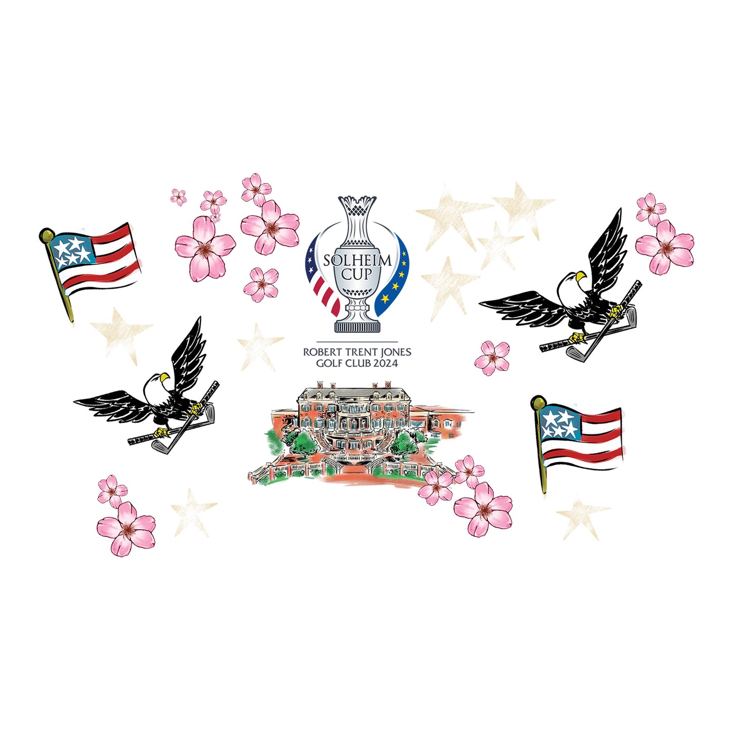 Tervis 2024 Solheim Cup 16oz Scatter Print Tumbler - Full Decoration View